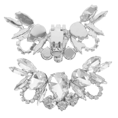 GLSTOY 2 Stück Schuhclips mit Kristallen Abnehmbare Schuhschnallen für Damen für Hochzeiten Partys und Anlässe Silber Schmuck für High Heels und Sandalen von GLSTOY