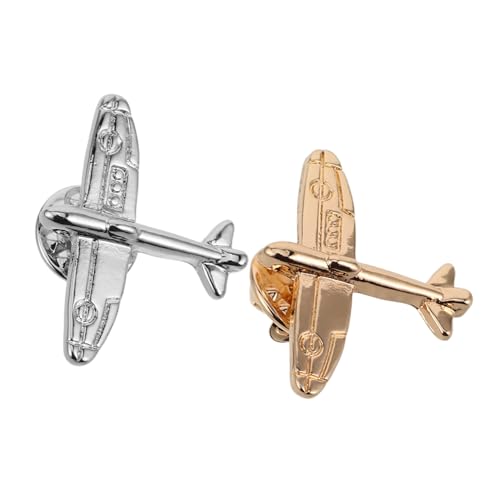 GLSTOY 2 Stück Teiliges Flugzeug Anstecknadel Herren Damen Stylischer Anzug Brosche Pin Kleidung Accessoire für Hemd Sweater Overcoat Formelle Anlässe Flugzeugfans von GLSTOY