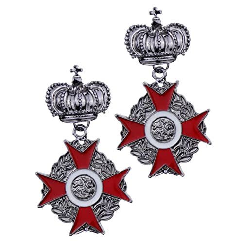 GLSTOY 2 Stück Vintage Broschen für Herren Krone und Schild Design Legierung Schmucknadeln Anstecknadeln für Kleidung Hemd Mantel Individuell und Robust Reverspins von GLSTOY