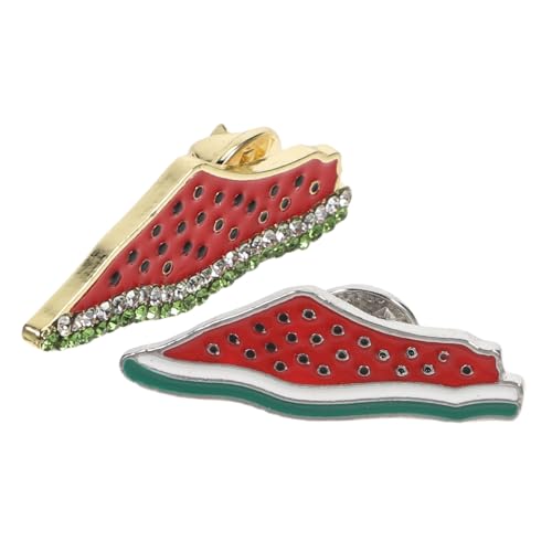 GLSTOY 2 Stück Wassermelonen Brosche Lustige Emaille Anstecknadeln mit Charmantem Wassermelonen Design für Kleidung Taschen und Hüte Vielseitiges Schmuckstück für von GLSTOY