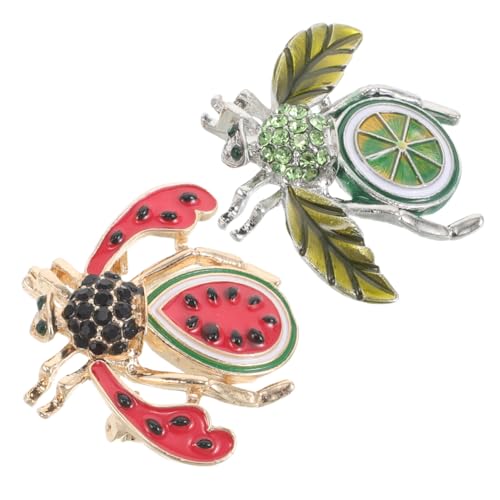 GLSTOY 2stücke Teilige Honigbienen-anstecknadel Mit Strass-design Tierbrosche Für Damen Und Herren Reversabzeichen Fruchtförmiger Schmuck Für Hüte Wintermäntel Und Taschen von GLSTOY