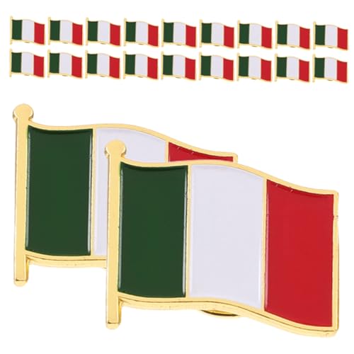 GLSTOY 20 Stück Teiliges Italien Flaggenbroschen aus Robustem Patriotische Anstecknadeln mit Hochwertiger Verarbeitung Vielseitig für Kleidung und Taschen Dekoratives Accessoire für von GLSTOY