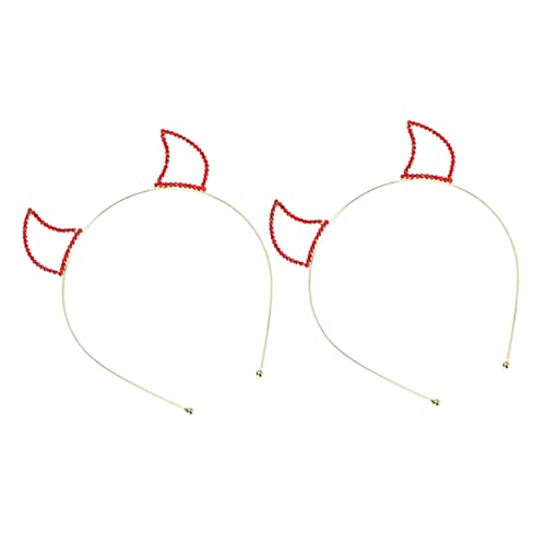 GLSTOY 2stücke Rhinestone Teufelshorn Haarreifen Für Halloween Und Cosplay Leichte Und Bequeme Haarbänder Für Partys Und Fotoshootings Als Kreative Requisite von GLSTOY