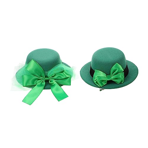 GLSTOY 2er Set St Patrick's Day Haarspangen Mit Grünem Schleifen Haarclip Und Hut Design Kleeblatt Kopfschmuck Für Frauen Und ädchen Perfekte Accessoires Für Festlichkeiten Und von GLSTOY