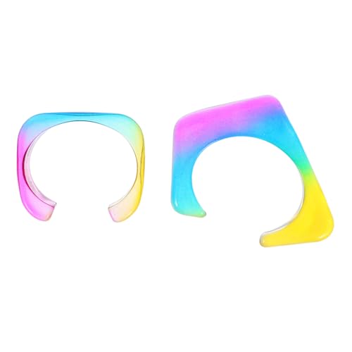 GLSTOY 2er Statement-armbänder Aus Acryl Für Damen: Geometrisches, Unregelmäßiges Armreif-set – Leichtgewicht Für Karneval & Geburtstagsfeiern von GLSTOY