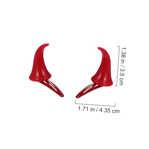 GLSTOY 3 Paare Rote Ox Horn Haarspangen Teufelshörner Haarclips Halloween Kostüm Accessoires für Erwachsene Party Schmuck von GLSTOY
