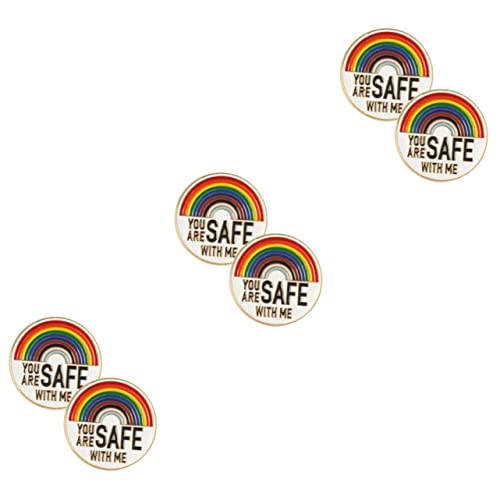 GLSTOY 3 Sätze Rainbow Enamel Broschen Kreative Anstecknadel Für Frauen Modisches Dekorations Accessoire You Are Safe With Me Pride Design Für Kleidung Und Taschen 2 Stück * 3 von GLSTOY