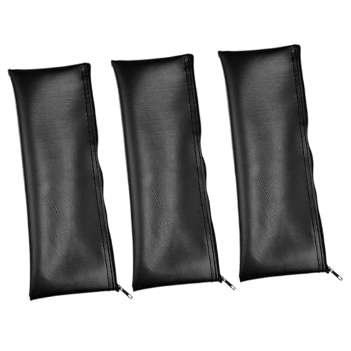 GLSTOY 3 Stück Mikrofon Aufbewahrungstaschen aus PU Leder mit Reißverschluss Stoßfest Staubdicht Kabel Organizer Tragbar für Reisen und Kabellose Mikrofone von GLSTOY