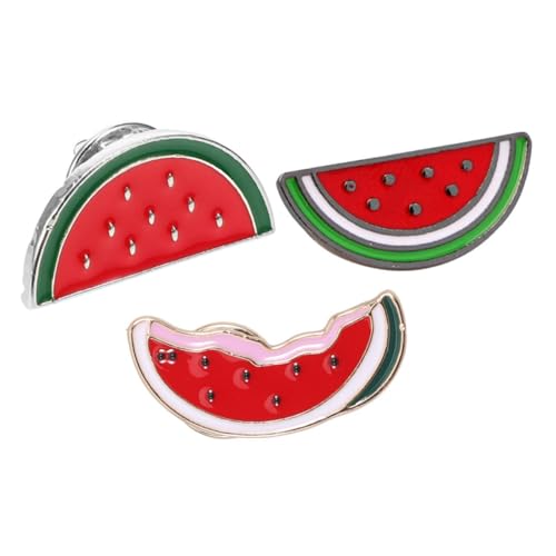 GLSTOY 3 Stück Teiliges Wassermelonen Broschen aus Legierung Anstecknadeln für Damen Schicke Schalclips und Kragennadeln Stabiler Halt für Schals Pullover und Kleider Sommerlicher Schmuck von GLSTOY