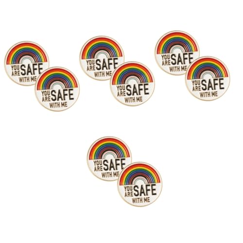 GLSTOY 4 Sätze You Are Safe With Me Regenbogen Emaille Brosche Farbige Anstecknadeln Für Kleidung Für Soziale Berufe Und Monate 2 Stück * 4 von GLSTOY