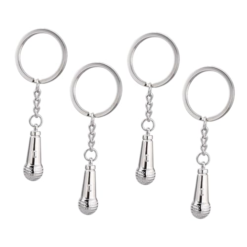 GLSTOY Schlüsselanhänger- 4 Stück Einzigartiger Mikrofon-schlüsselring Hängender Kleiner Schlüsselanhänger Zinklegierung GLSTOY Schlüsselanhänger- 4 Stück Einzigartiger Mikrofon-schlüsselring Hängender Kleiner Schlüsselanhänger Zinklegierung von GLSTOY