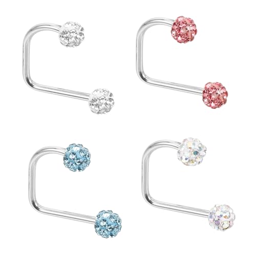 GLSTOY 4 Stück Teiliges Lippenring Metall Piercing Schmuck in Farben Bogen Stil Langlebig und Hautfreundlich Vielseitig Kombinierbar für Damen Modisches Lippen und Nasenpiercing Zubehör von GLSTOY