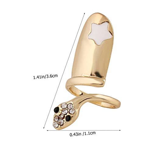 GLSTOY 4 Stück Teiliges Schlangen Fingernagelringe aus Sicherer Legierung Modisch und Leicht Verstellbar Dezenter Schmuck für Damen für Alltag und Besondere Anlässe von GLSTOY