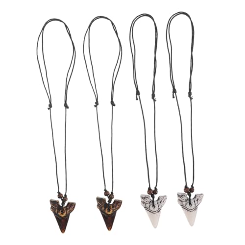 GLSTOY 4Stücke Teiliges Haifischzahn für Männer Frauen Einzigartiger Strand Schmuck für Surfer Robuste Materialien Cooles Design für Surf Enthusiasten von GLSTOY