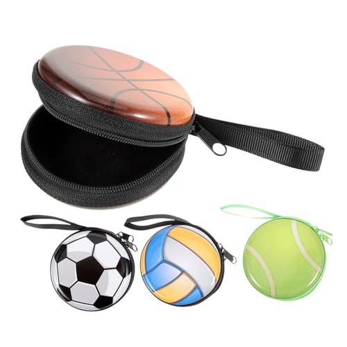 GLSTOY 4 Stück Kinder Geldbörse Cartoon Fußball Volleyball Muster Tragbare Reißverschluss Münzbeutel Für Jungen Und Mädchen Kompakt Und Leicht Für Süßigkeiten Und Kleingeld von GLSTOY