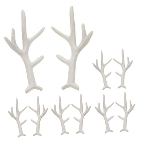 GLSTOY 5paare Geweih Haarschmuck Für Weihnachten Weiche Deko-accessoires Für Partys Und Kostümfeiern Weiße Geflockte Version von GLSTOY