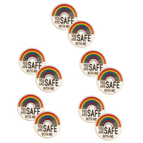 GLSTOY 5 Sätze Emaille Pins Regenbogen Brosche Runde Regenbogenmuster Anstecknadeln Pride Abzeichen Für Frauen Dekorative Pins Für Rucksäcke Und Kleidung 2 Stück * 5 von GLSTOY