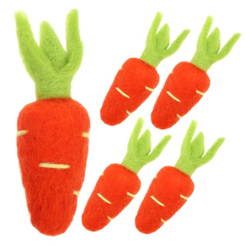 GLSTOY 5 Stück Teiliges Filz Haarspangen in Karottenform Bunte DIY Broschen und Kopfschmuck Vielseitige Anstecker für Kleidung Hüte und Accessoires Handgefertigte Bastelmaterialien für von GLSTOY