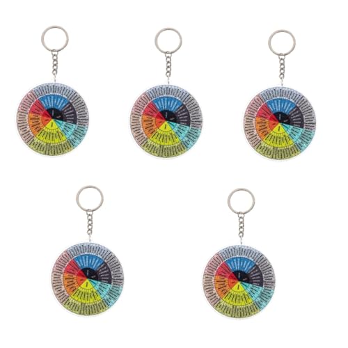 GLSTOY 5 Stücke Emotion Rad Keychain Tragbare Gefühl Rad Aluminium Legierung Keychain Decor Stilvolle von GLSTOY