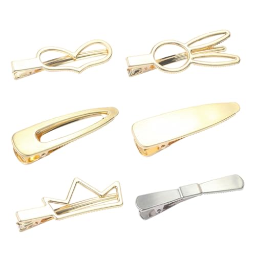 GLSTOY 6 Stück Teiliges Metall Haarklammern Entenclip aus Langlebiger Legierung Elegantes Design für Frauen Mädchen Sicherer Halt Vielseitiger Haarschmuck für Alltag und Festtage von GLSTOY