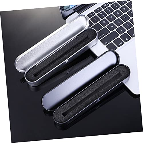 GLSTOY 6Stücke Teiliges Metall Federmäppchen Praktischer Stift Organizer für Schule und Büro Langlebige Aufbewahrungsbox für Stifte Bleistifte und Marker Silbernes Design mit Inneneinlage von GLSTOY
