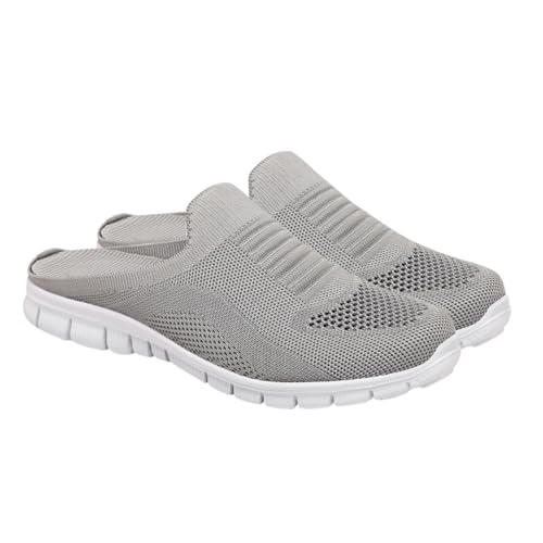 GLSTOY Atmungsaktive Damen Slipper Schuhe mit offener Ferse Bequeme Flache Freizeitschuhe aus Strapazierfähigem Material rutschfeste Outdoor Mesh Sneaker für Alltag und Freizeit von GLSTOY