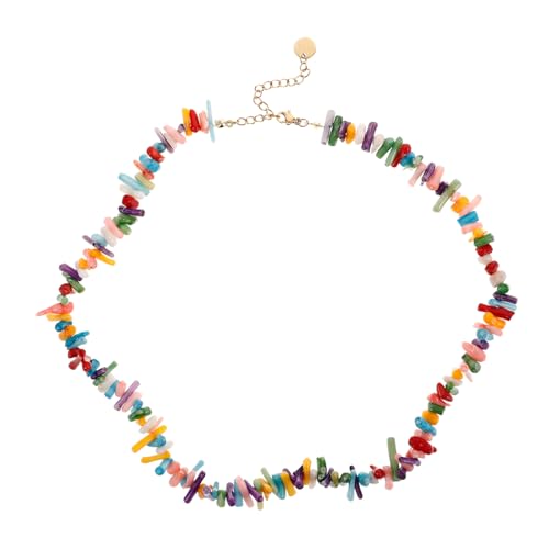 GLSTOY Barockstil Korallen Halskette Damen Boho Schmuck Schmuck Sommer Strand Kette Elegant Langlebig Farbverlauf Geeignet für Urlaub von GLSTOY