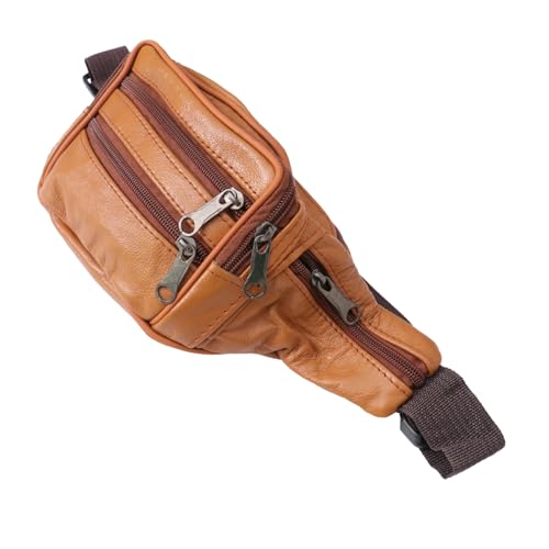 GLSTOY Bauchtasche Herren Verstellbar Schulter Brustbeutel Outdoor Reise Sport Gürteltasche Braun Multifunktional Langlebig für Jogging Spaziergang von GLSTOY
