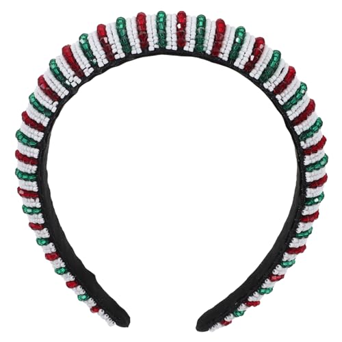 GLSTOY Beaded Headband Für Weihnachten Handgefertigtes Stirnband Mit Bunten Perlen Festlicher Haaraccessoire Für Mädchen Und Damen Für Feiertage Und Partys Weihnachten von GLSTOY