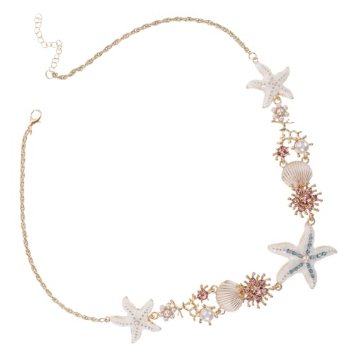 GLSTOY Halskette Mit Muschel-anhänger Für Damen Stern-design Strand-charmes Boho-stil Metall-schmuck Sommer-accessoire Kleine Halskette Für Frauen von GLSTOY