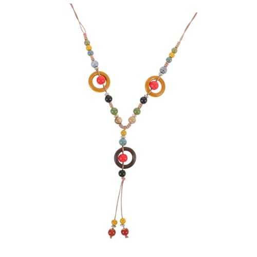 GLSTOY Vintage-boho-halskette Für Damen Lange Pulloverkette Mit Kreisanhänger Klobige Kettenhalskette Im Vintage-stil Schmuck Für Alltag Und Anlässe von GLSTOY