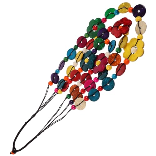 GLSTOY Boho Mehrschichtige Halskette aus Bunten Kokosnussschalen Perlen Vintage Webdesign Schmuck für Damen Frauen Alltag Party Strand Schmuck von GLSTOY