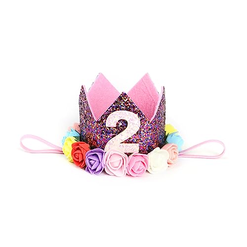 GLSTOY Buntes Digital Crown Stirnband Für Babys Geburtstagskrone Mit Elastikband Passend Zum Outfit-thema in Geschenkbox von GLSTOY