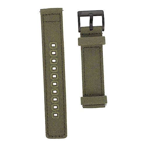 GLSTOY Canvas Uhrenarmband Schnellverschluss Armband für Herren Damen Weicher und Atmungsaktiver Geeignet für Sport und Alltag Militärgrün mit Schwarzem Verschluss von GLSTOY