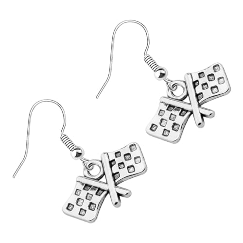 GLSTOY Checkered Flag Ohrringe Schmuck Leichtes Sicheres Material Vielseitig für Rennen Party Festival Modisch und Komfortabel für Damen und Herren von GLSTOY
