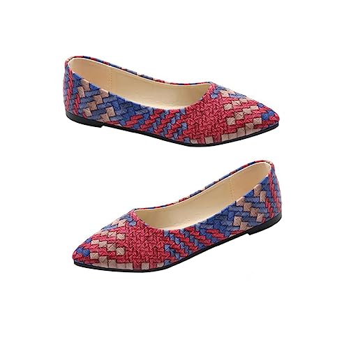 GLSTOY Chic Spitze Flache Damenschuhe Four Seasons Slip Casual Loafers mit Weicher Sohle für Alltag Arbeit und Reisen Bequeme Leichte Schuhe für Damen Sommer Freizeit von GLSTOY
