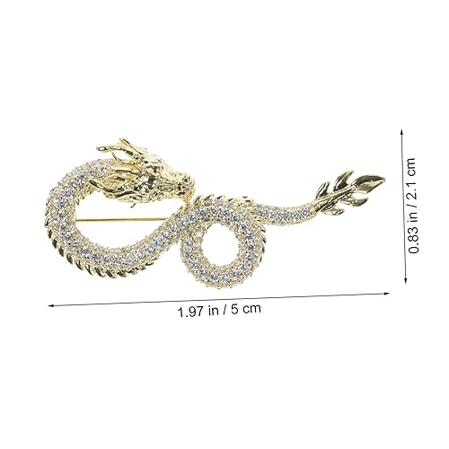 GLSTOY Damen Dragon Brosche Robustem Metall Dekorativer Chinesischer Drachen Anstecker Eleganter Modeschmuck für Business Hochzeit Langlebige Kupferlegierung Filigrane Verarbeitung von GLSTOY