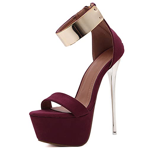 GLSTOY Damen High Heel Sandalen Schwarz Plateau Stilvolle Sommer Schuhe Kreatives Design Rutschfeste Sohle Elegant Für Strand Party Alltag von GLSTOY