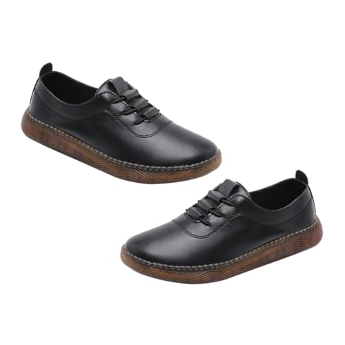 GLSTOY Damen Lederschuhe Flache Casual Schuhe Leicht Atmungsaktiv Komfort Freizeit Schuhe Für Alltag Und Reisen von GLSTOY