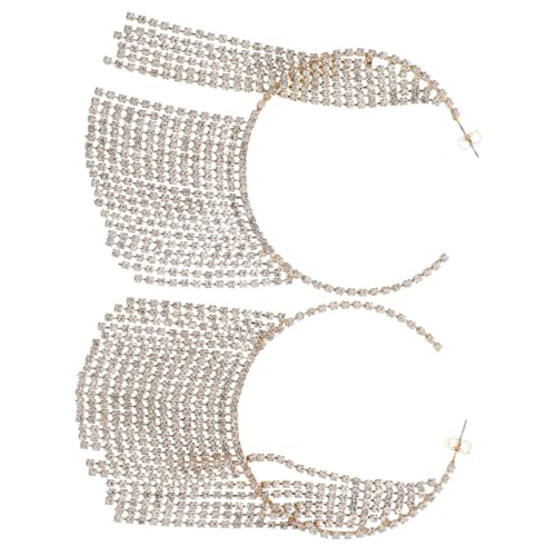 GLSTOY Damen Ohrhänger mit Funkelnden Quasten Leichte Runde Creolen mit Strass Ohrschmuck für Party Hochzeit und Festliche Anlässe von GLSTOY