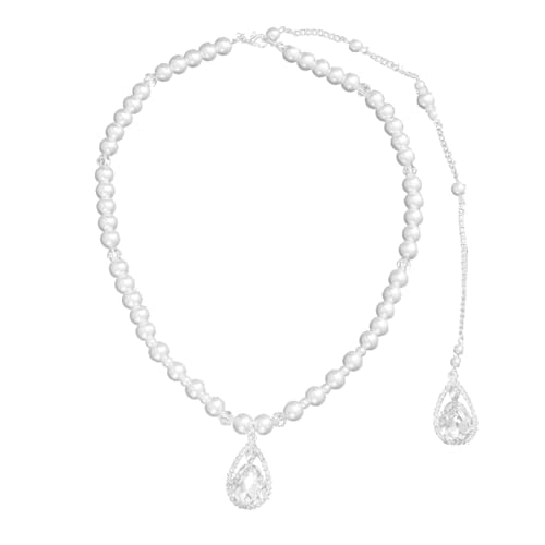 GLSTOY Perlen Anhänger Rücken Kette Braut Lange Halskette Damen Perlenkette Mit Quaste Halskette Für Hochzeit Party Geburtstag von GLSTOY