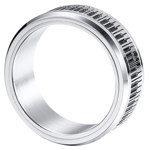 GLSTOY Edelstahl Fingerring mit Drehbarem Klavier Tastatur Design Modischer Schmuck für Musikpartys Komfortabel und Rostfrei für Musiker und Musikliebhaber von GLSTOY