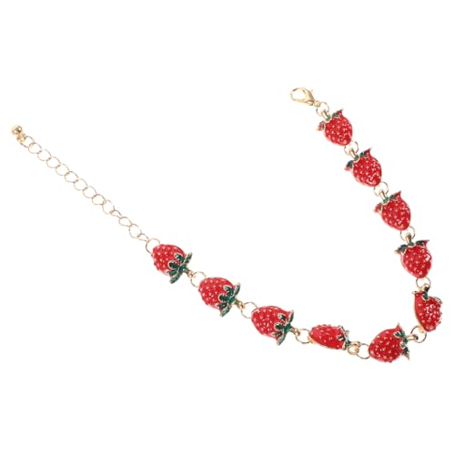 GLSTOY Einstellbares Erdbeer Armband mit Fruchtigem Charm Modisches Damen Handschmuck Langlebiges Material Romantischer Mini Erdbeer Anhänger Dekoratives Accessoire für Freundschaft und von GLSTOY