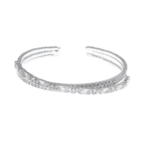 GLSTOY Elegantes Alloy Armreif Damen Offenes Cross design Verstellbar Chic Armband Hochzeit Brautschmuck für Frauen und Mädchen von GLSTOY