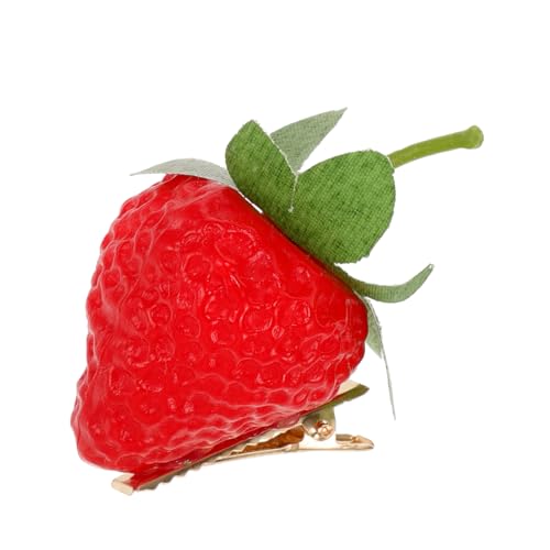 GLSTOY Erdbeer-haarclip Für Frauen Und Mädchen Dekorative Frucht-haarspange Lustiger Haarschmuck Lebensechte Erdbeerform Farbenfrohes Accessoire Für Kreative Frisuren von GLSTOY
