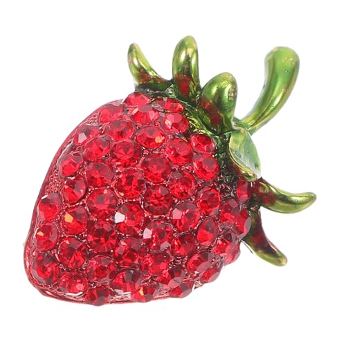 GLSTOY Erdbeerbrosche Mit Glitzernden Strasssteinen: Modisches Obst-accessoire Für Damen – Süße Anstecknadel Für Strickjacken/taschen/oder Besondere Anlässe von GLSTOY