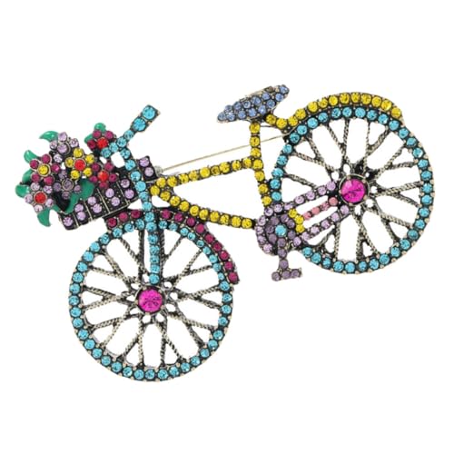 GLSTOY Fahrrad Brosche mit Strasssteinen Kreative Metall Anstecknadel für Kleidung und Rucksack Modisches Accessoire für Damen Sicher Haftend Geeignet für Party und Business Outfits von GLSTOY