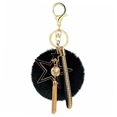 GLSTOY Faux Fur Pompoms Keyring Mit Quastenanhänger Schöner Hängender Schlüsselanhänger von GLSTOY