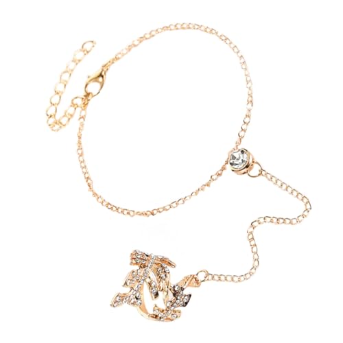 GLSTOY Goldfarbenes Hohlgearbeitetes Baumblatt finger ring handketten Modischer Damenschmuck Langlebiges Handdekor Hautfreundlich und Elegant für Frauen und Mädchen von GLSTOY