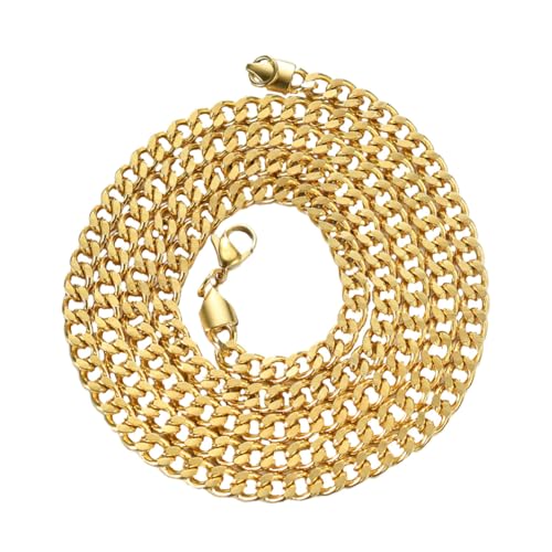 GLSTOY Goldkette Herren Hip hop Kubanische Halskette Edelstahl Feine Verarbeitung Hochwertiger Schmuck für Männer Modisches Accessoire von GLSTOY